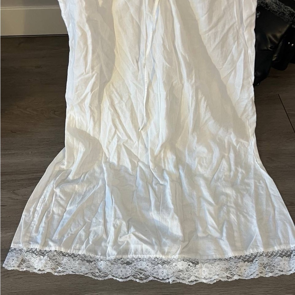 Vintage Elegant White Lace Trim Dress - Picture 5 of 7